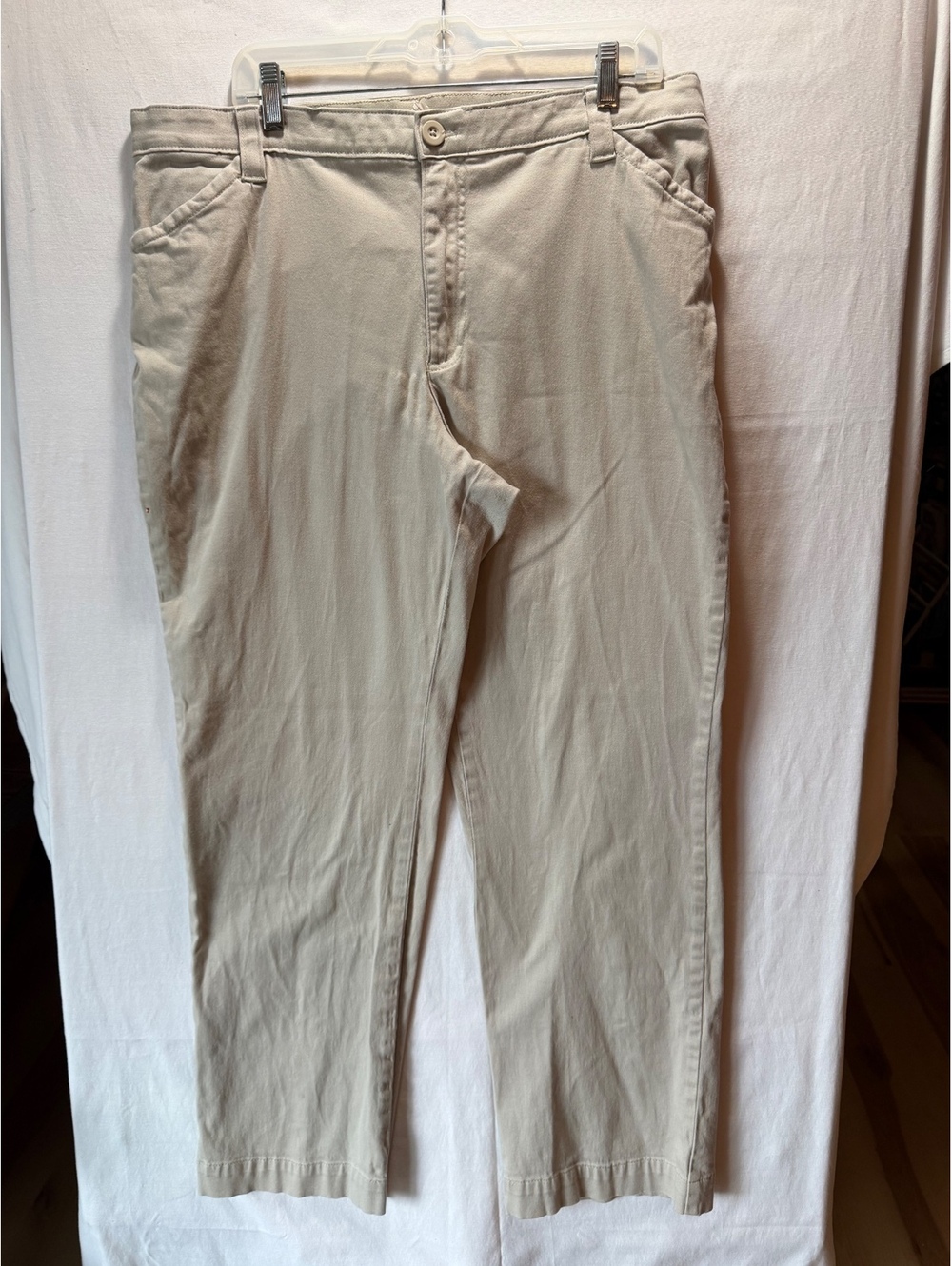 Lee Comfort Waistband Beige Cotton Blend Pants Size 18 Medium